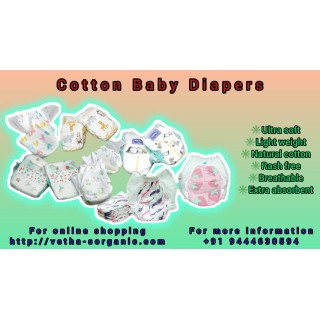 100% Organic Cotton Baby Diapers